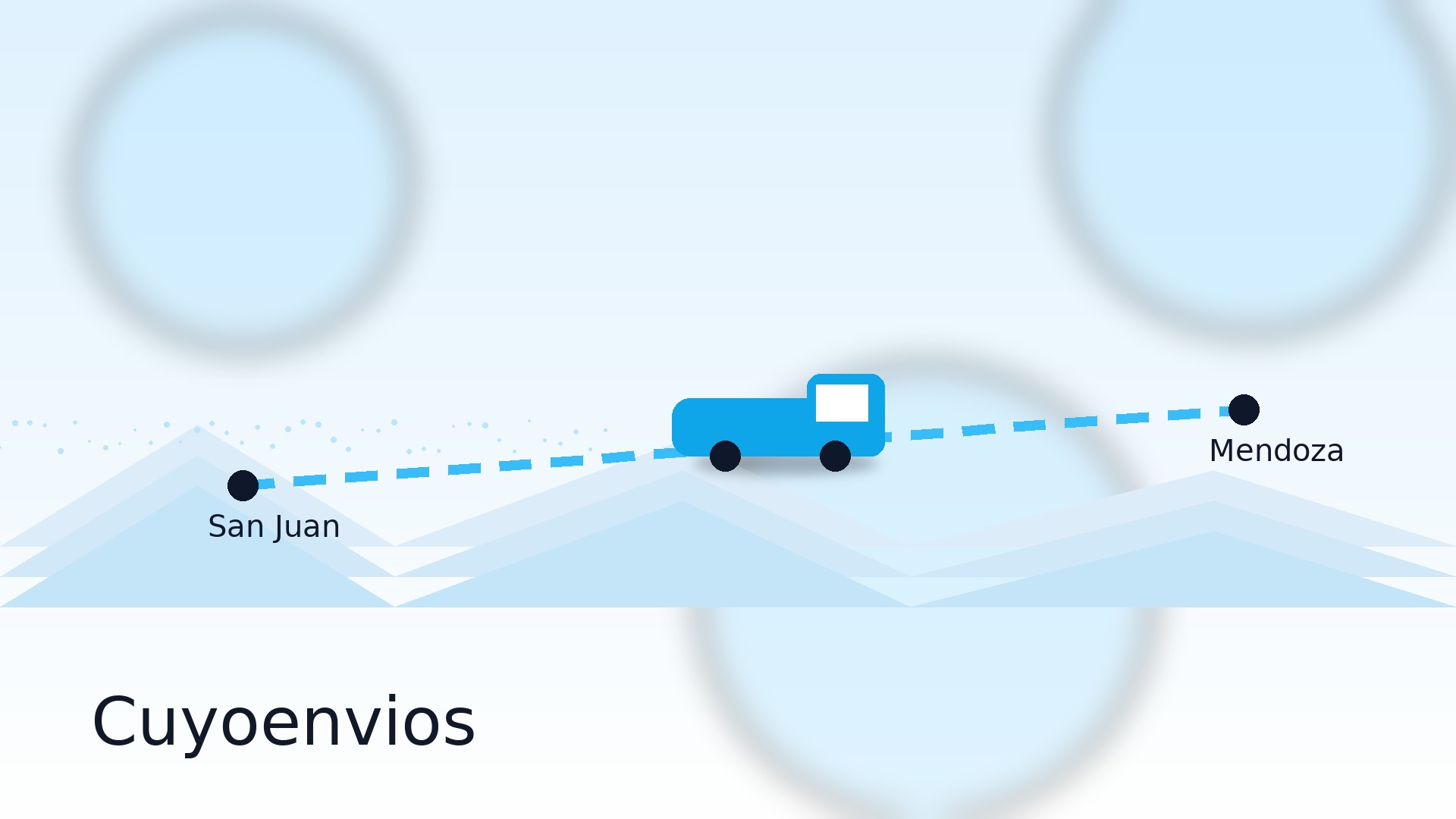 Cuyoenvios — Logística express San Juan ↔ Mendoza (ruta marcada)